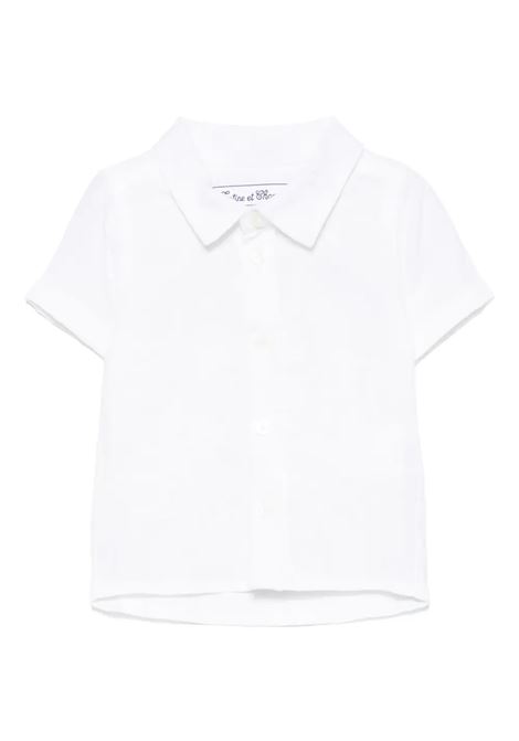 Camicia a Maniche Corte In Lino Bianco TARTINE ET CHOCOLAT | CA1204101